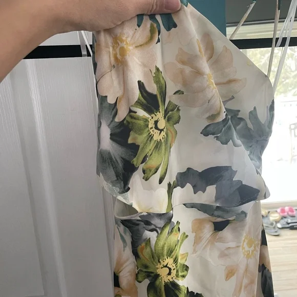 Petal & Pup White Floral Maxi Dress with Green Accents - Picture 6 of 11